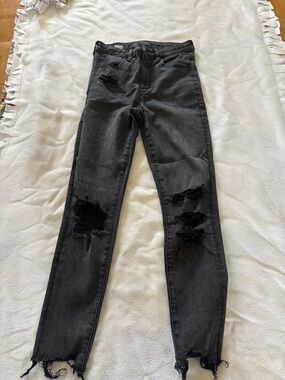 American Eagle Outfitters Black Distressed High-Rise Skinny Jeggings